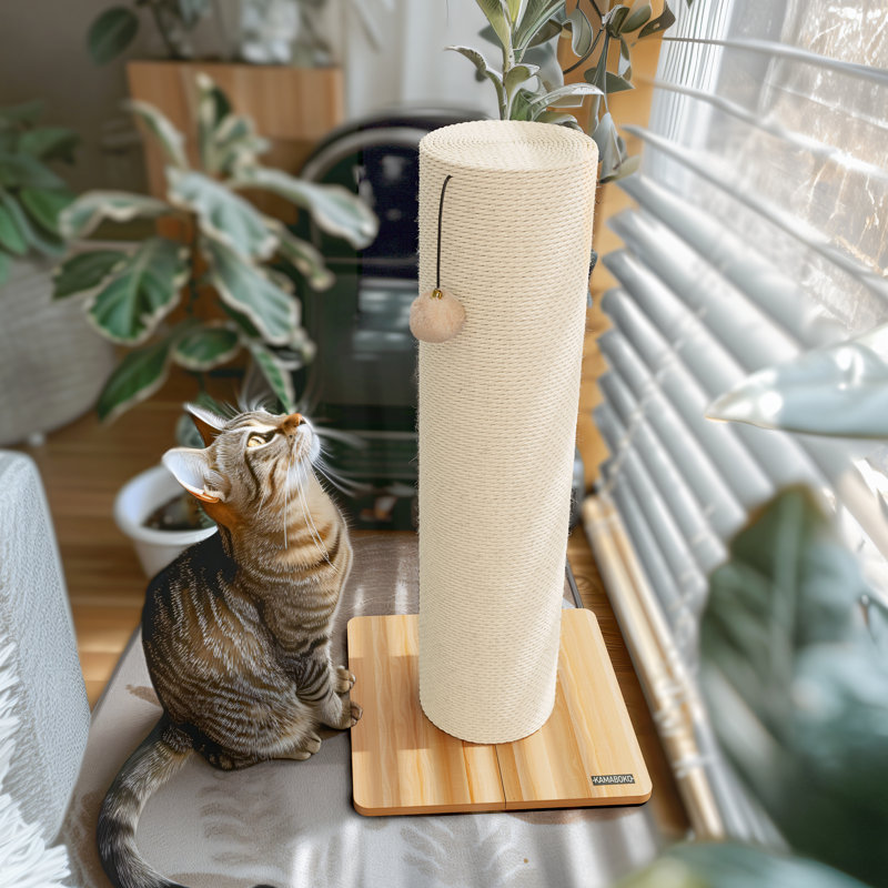 29.5" High Sisal Cat Scratching Post, Beige