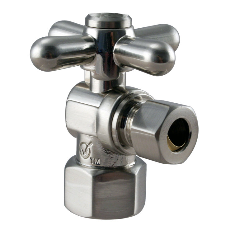 Toilet Kit with Turn Nominal Compression Stop and Wax Ring - 1/4-Turn 1/2" IPS Cross Handle