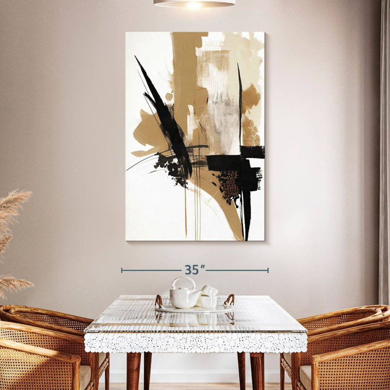 Avery Beige lignes chaotiques III, H 51 po x l 34 po
