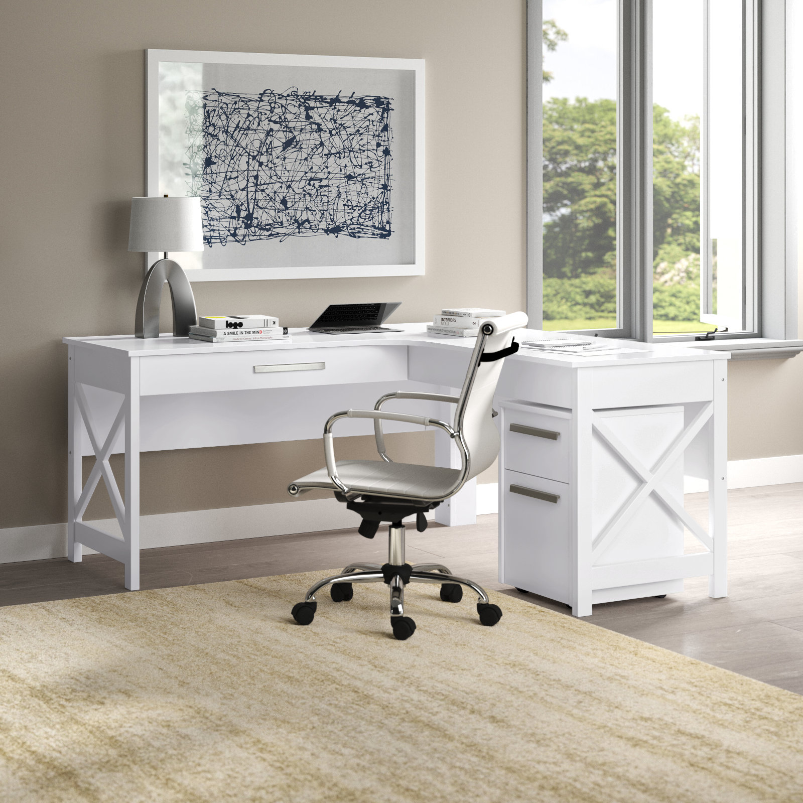 Cateluta L-Shaped Writing Desk