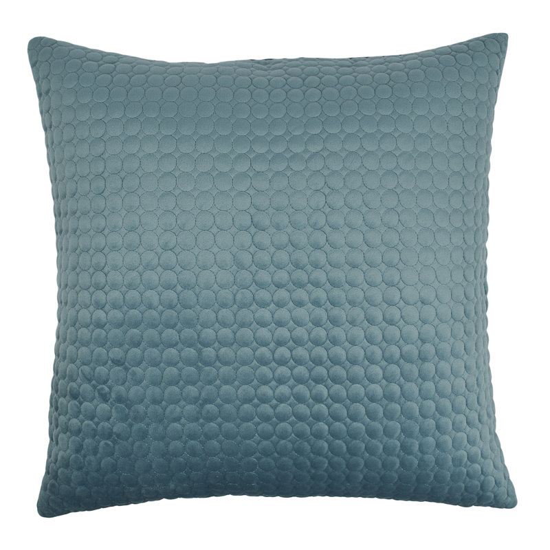 Embroidered Velvet Reversible Throw Pillow, Atlantic Blue