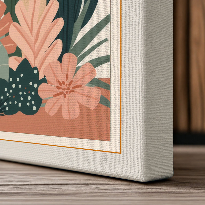 Desert Bloom Botanical - Wrapped Canvas, 18x12 - 45.7 x 30.5 cm, Cream Border