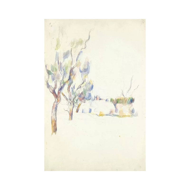 Amandiers En Provence (Allee Du Jas De Bouffan) 1900 by Paul Cezanne - Wrapped Canvas Painting