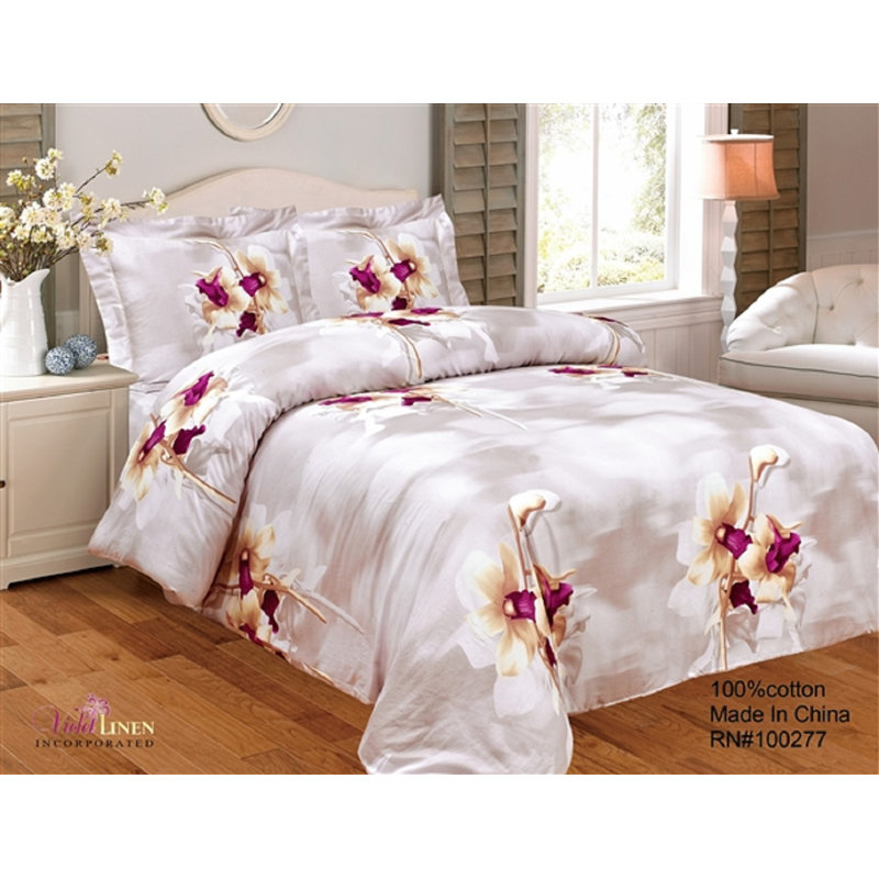 French Cotton Floral Duvet Cover, Full Duvet Cover + 5 Additional Pieces