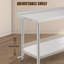 Table de travail 60 po x 24 po x 35 po en acier inoxydable avec tablette réglable - Table utilitaire robuste pour le garage, l'atelier ou le laboratoire