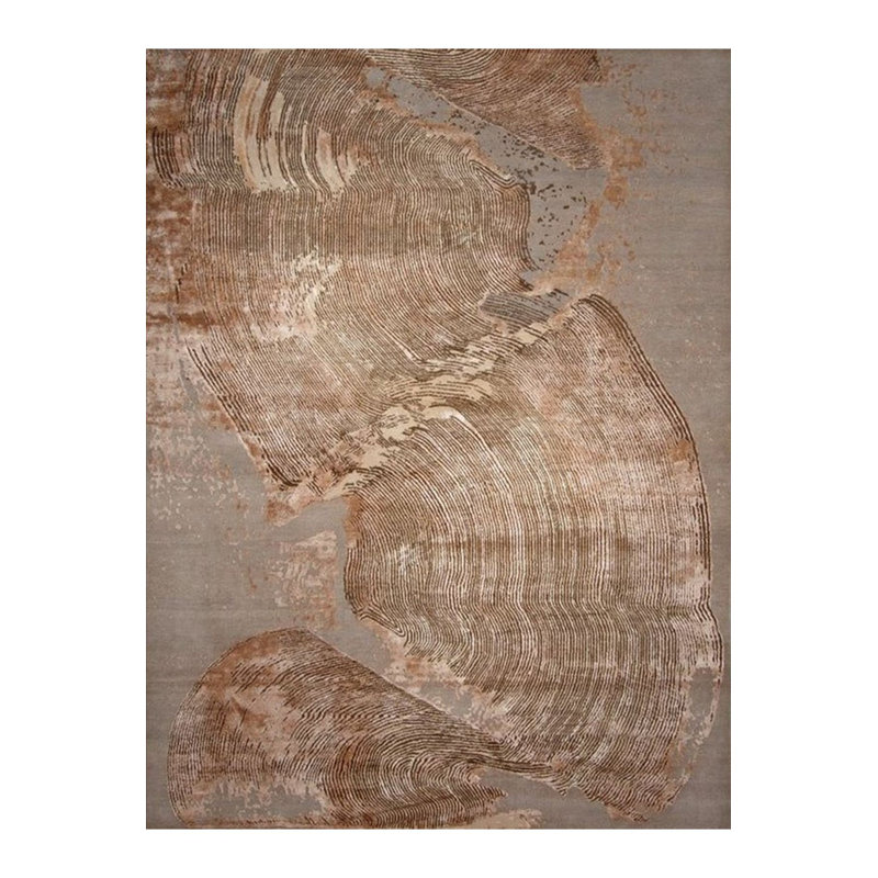 Tapis décoratif beige moderne lavable à la machine, Tapis de couloir 3 pi 3 po x 9 pi 10 po