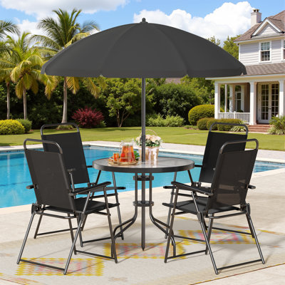 Talmon 6 Pieces Outdoor Patio Dining Set