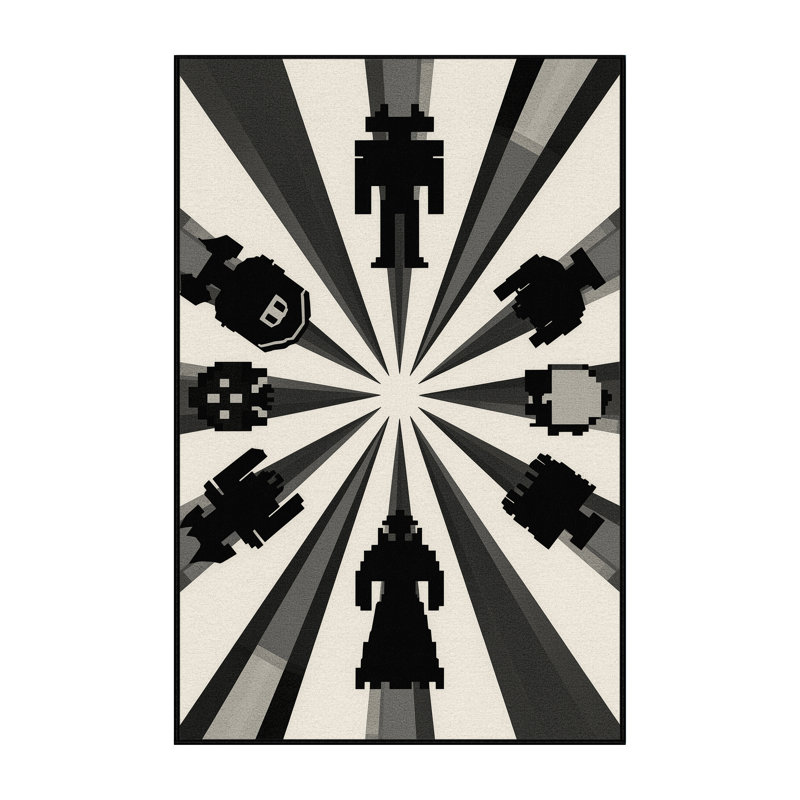 Tapis rétro lavable à la machine Osnat Pixel Art, 8 x 10