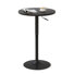 3 Piece Height-adjustable Pub Table And Leathered Pedestal Bar Stool Dining Set