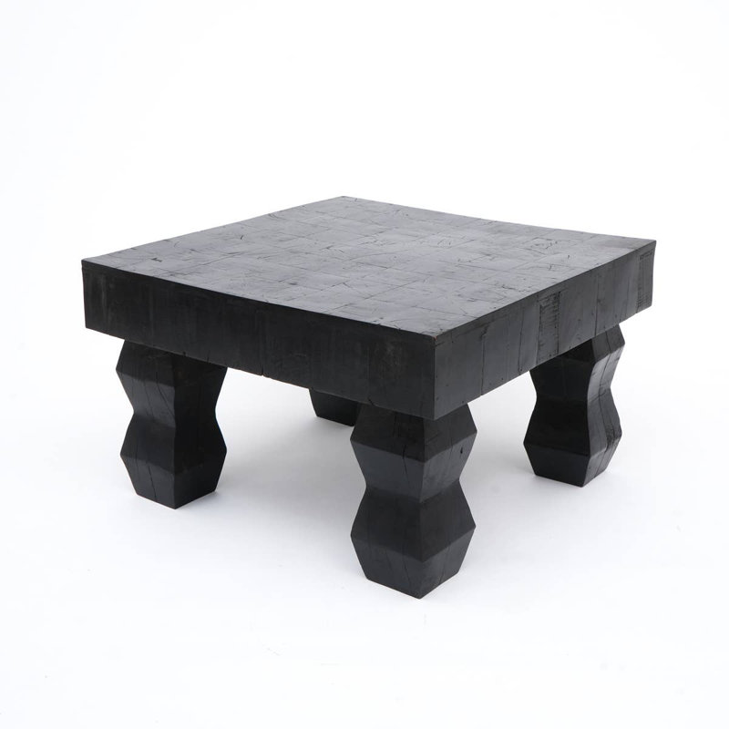 Table basse | Table basse en bois noir | Table basse en bois récupéré pour le salon | 30 x 30 x 18 po