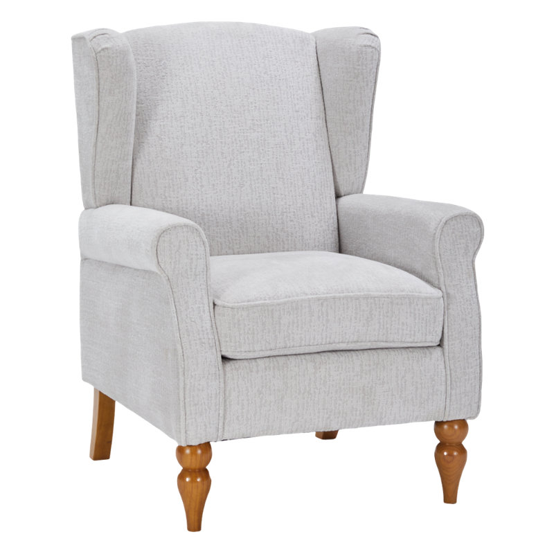 A High-back Comfortable Reading Chair And A Solid Wood Coffee Table (natural Wood Color), Beige