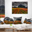 Coussin lombaire à tulipes colorées paysage magnifique