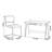 European style simple desk and chair set