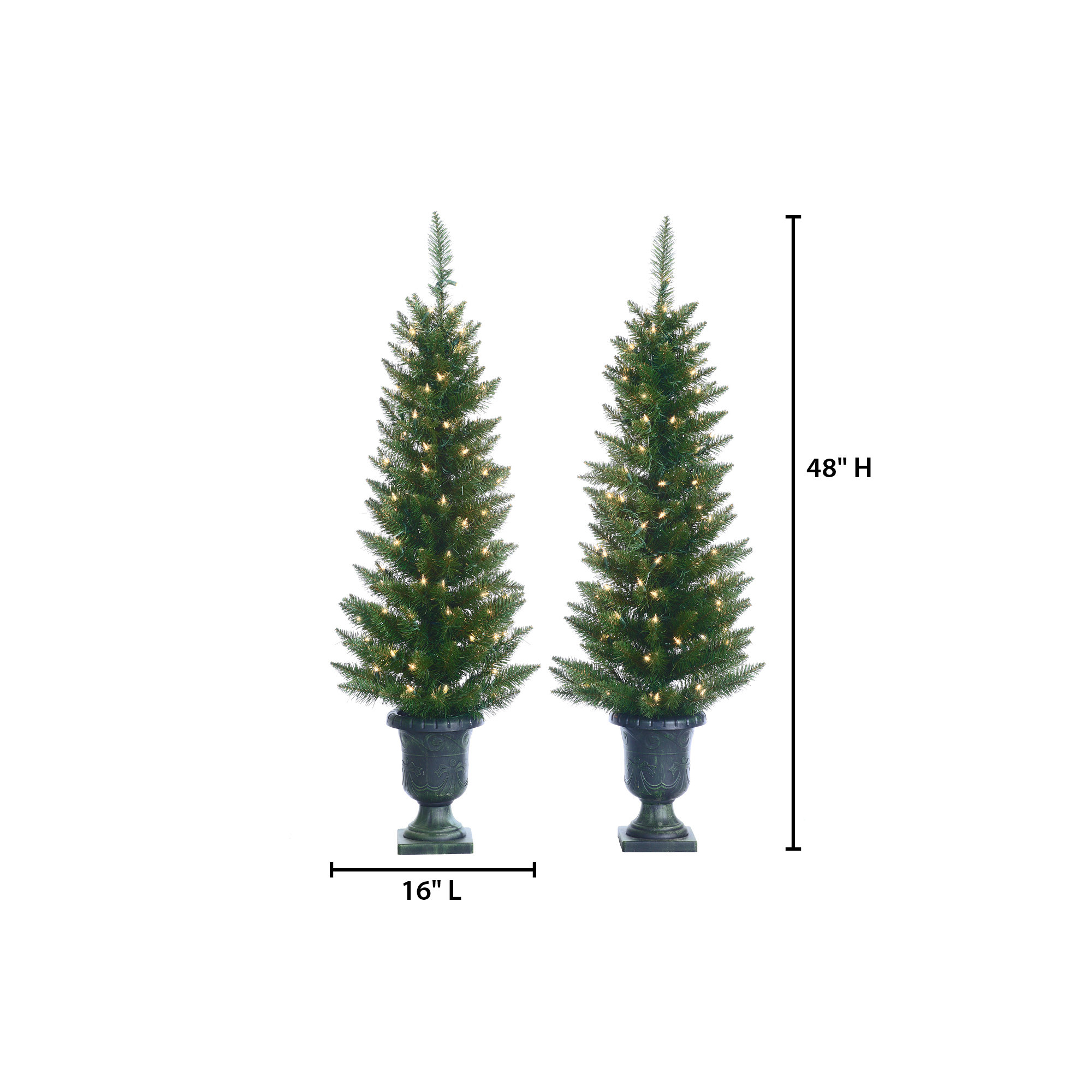 Hadijatou Lighted Artificial Pine Christmas Tree, 4'
