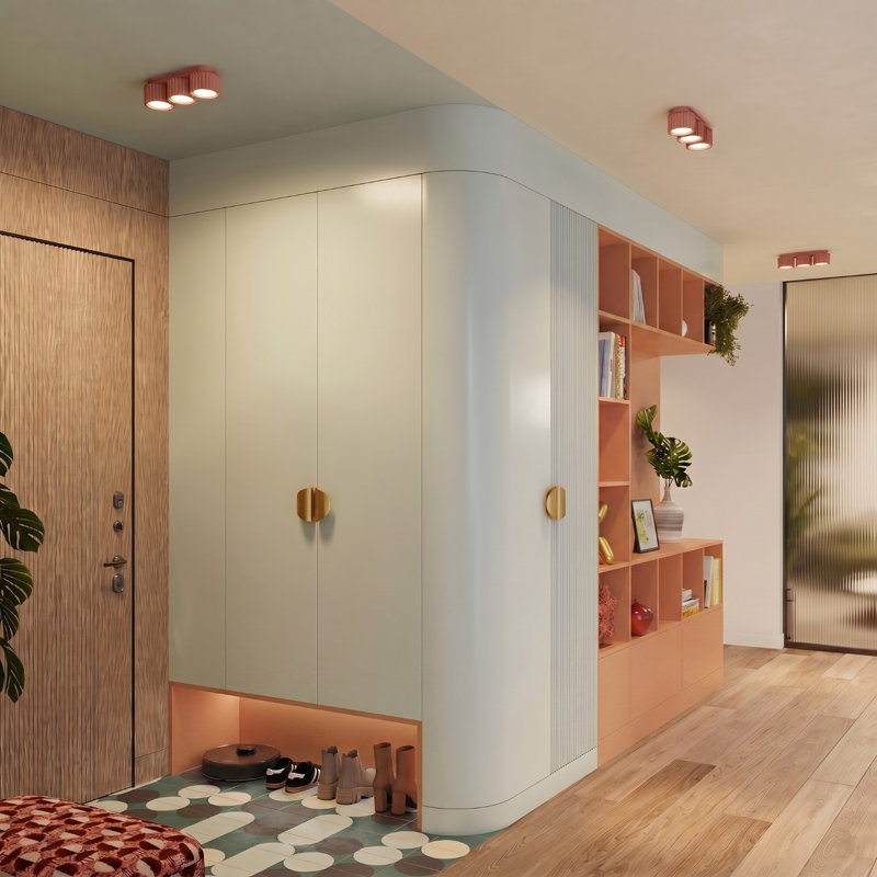 Aura Aluminium Flush Mount, Peach, 32,5x10x8 cm, 3 Lights