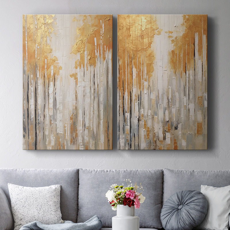ABSTRACT Series CMXLII - Toile tendue avec châssis de qualité supérieure - Prêt à être accroché, H 18 po x l 24 po