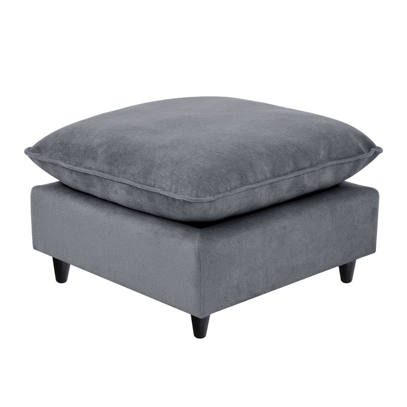 Canapé modulaire avec repose-pieds 31,5 po Annamaria, Chenille gris-bleu