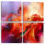 Nuage de rouge, mauve et rouge - ensemble de 4 reproductions d'art moderne sur toile