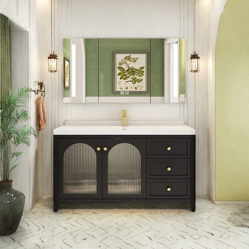 French simple retro style bathroom cabinet