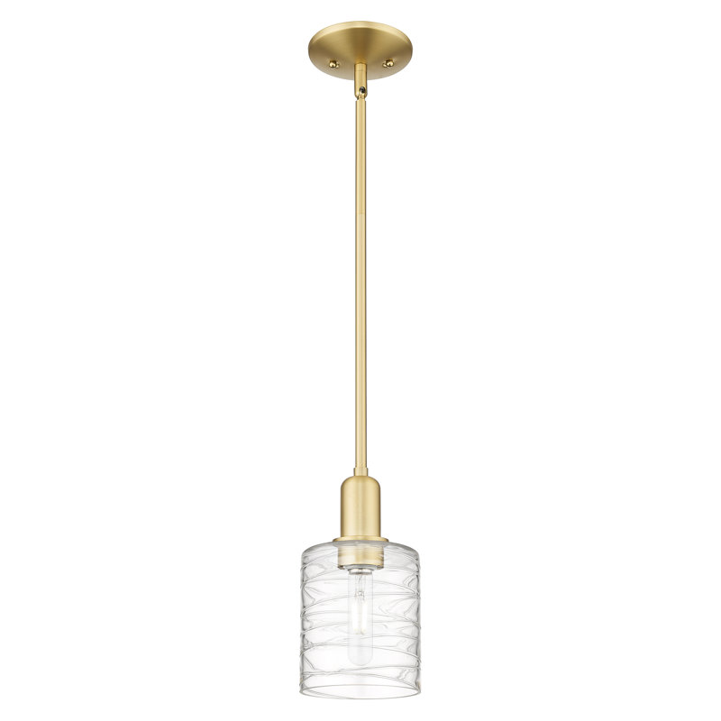 Arcadia - Cobbleskill - Mini-luminaire suspendu avec tige 5 po 1 lumière, Chrome poli, Tourbillon déco