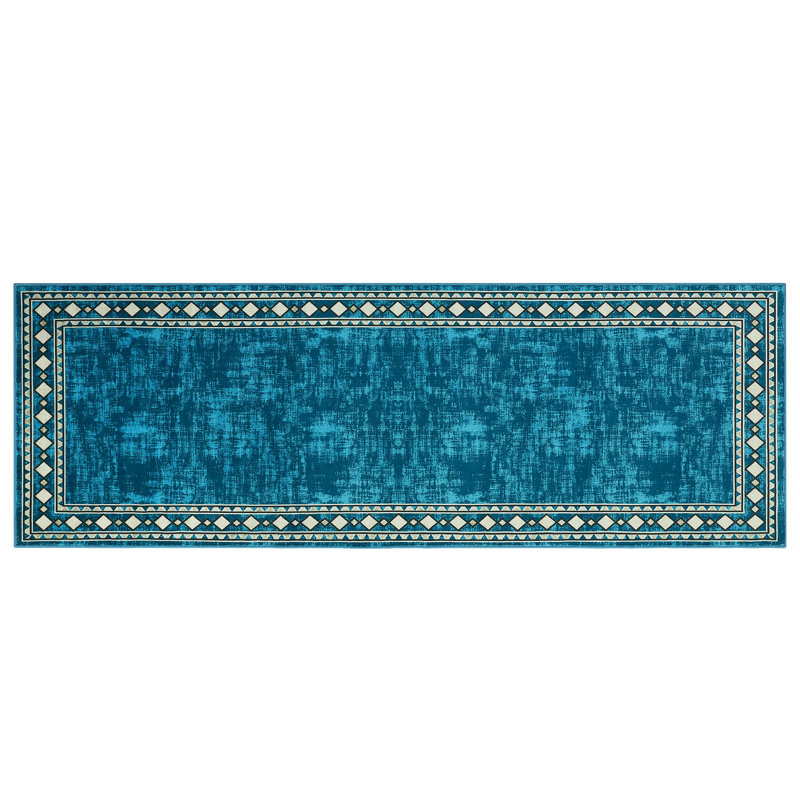 Washable Modern Carpet Chic Bordered Area Rugs for Dining Room, Runner 2' x 6'