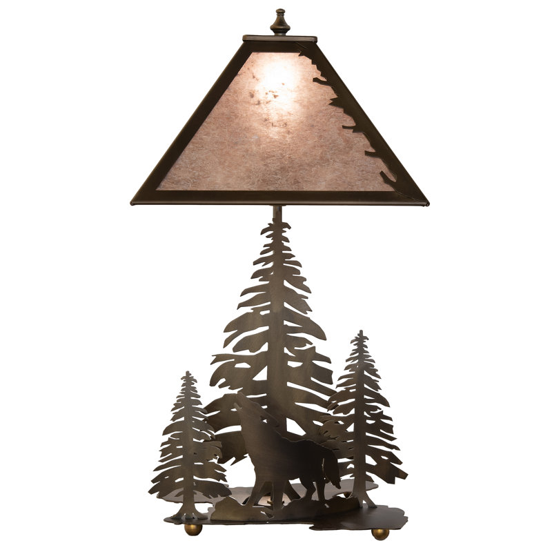 Rustic Lodge Table Lamp, Silver