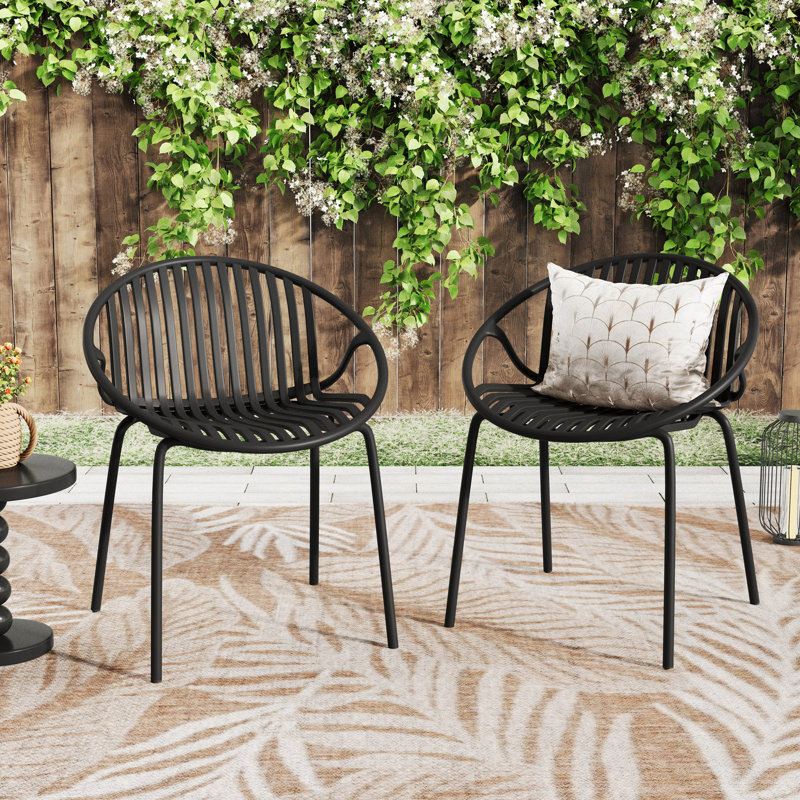 Chaises de salle à manger de patio, Noir