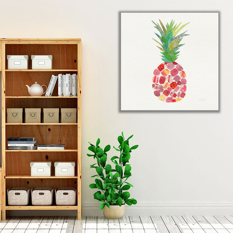 «Tropical Fun Pineapple I», reproduction d'art sur toile, H 12 po x l 12 po