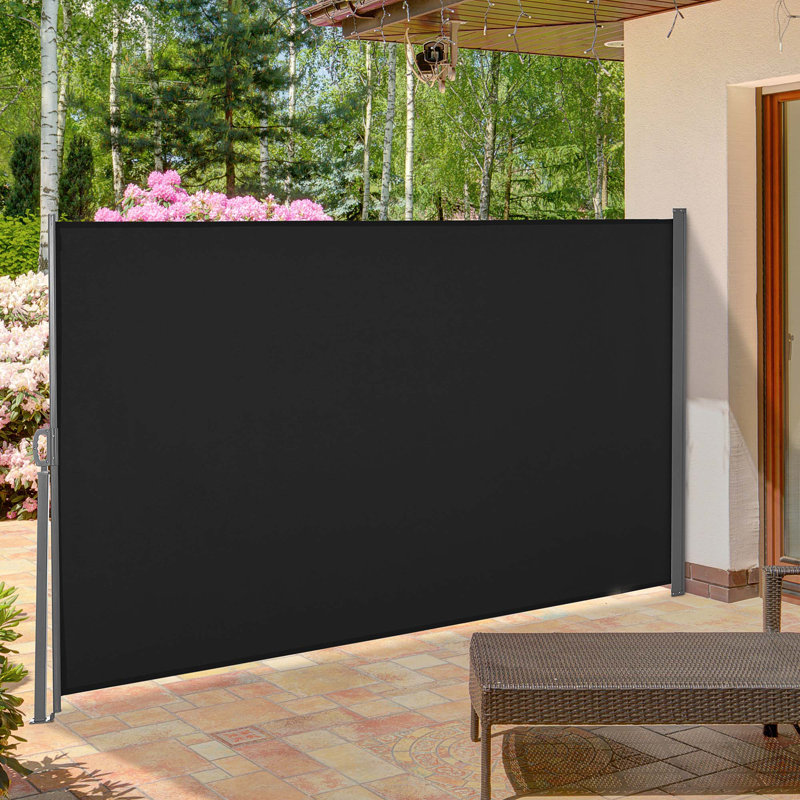 Outsunny 118'' W D Polyester Cover Retractable Freestanding Awning, 118'' W x 63'' H x 1'' D