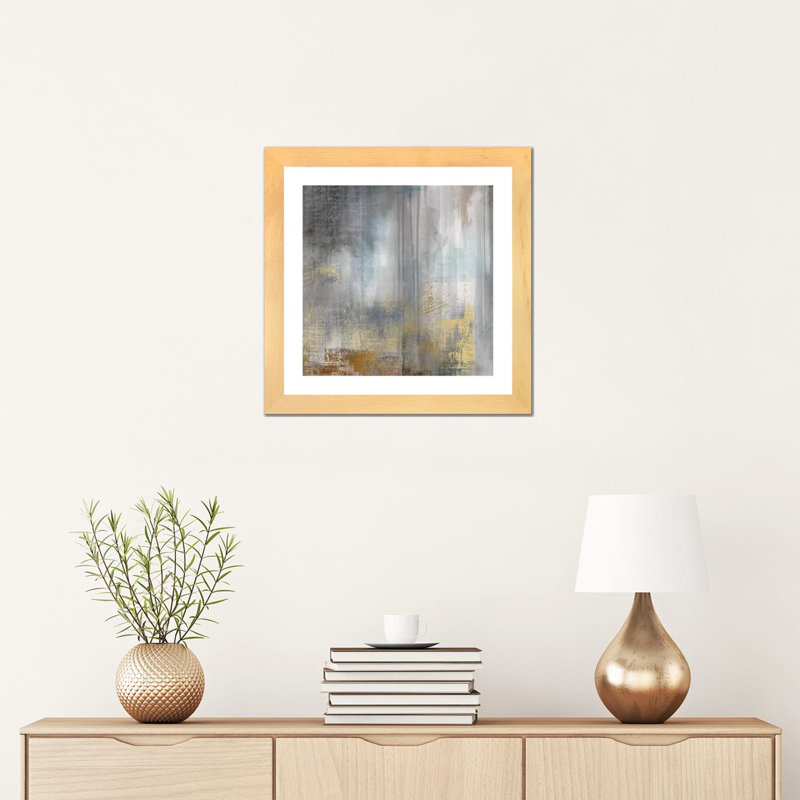 "Misty Sky II" par Nan, reproduction d’art, Papier encadré de bois naturel, Blanc, H 16 po x l 16 po x p 1 po