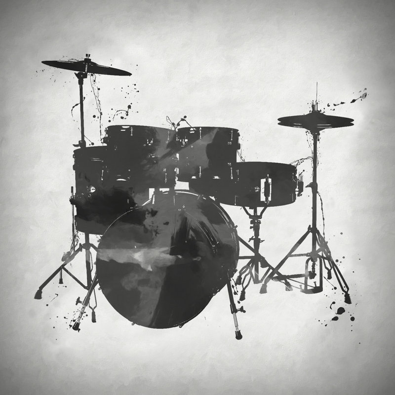 Drum - Wrapped Canvas Painting, 30cm H x 30cm W
