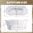 55" Acrylic Freestanding Bathtub, Stand Alone Soaking Tub, Glossy White Acrylic, Toe-tap Chrome Drain