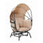 Fauteuil à œufs de luxe moderne Sunnydaze avec structure en acier thermolaqué, noir et taupe