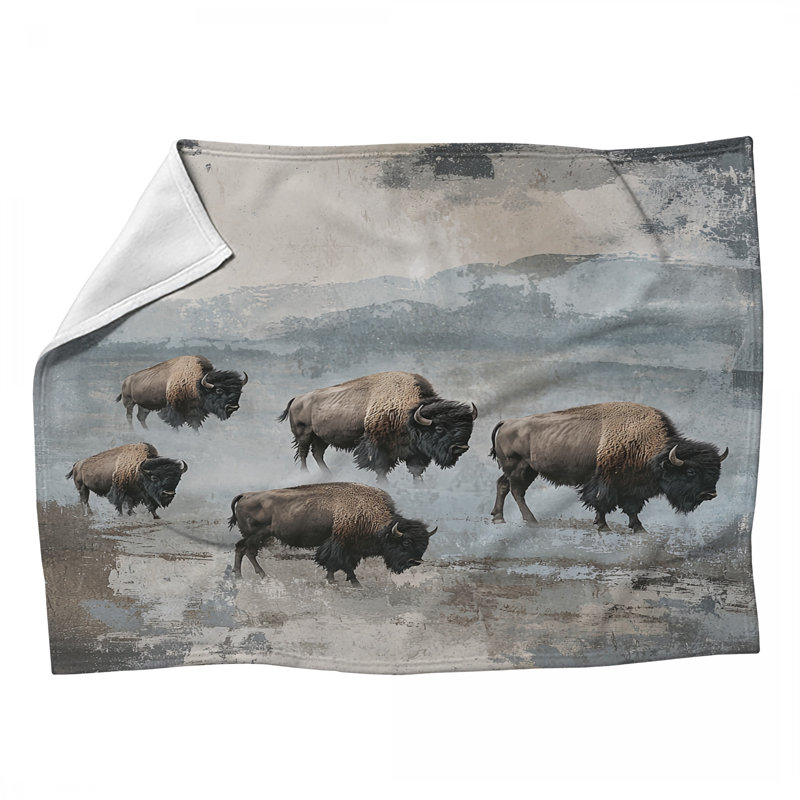 Jeté en molleton Bison - Jetés d'animaux pour canapés ou lits, L 80 po x l 60 po