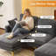 100'' Grey Chenille U-Shaped Square Couch With 2 Ottoman And Side Storage-1960573278