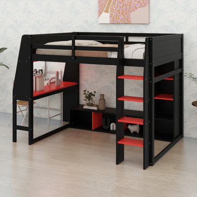 Lit mezzanine avec bureau Gaming