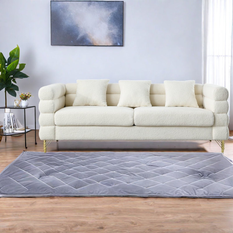 Canapé modulaire à assise profonde en tissu de compression de 81 po