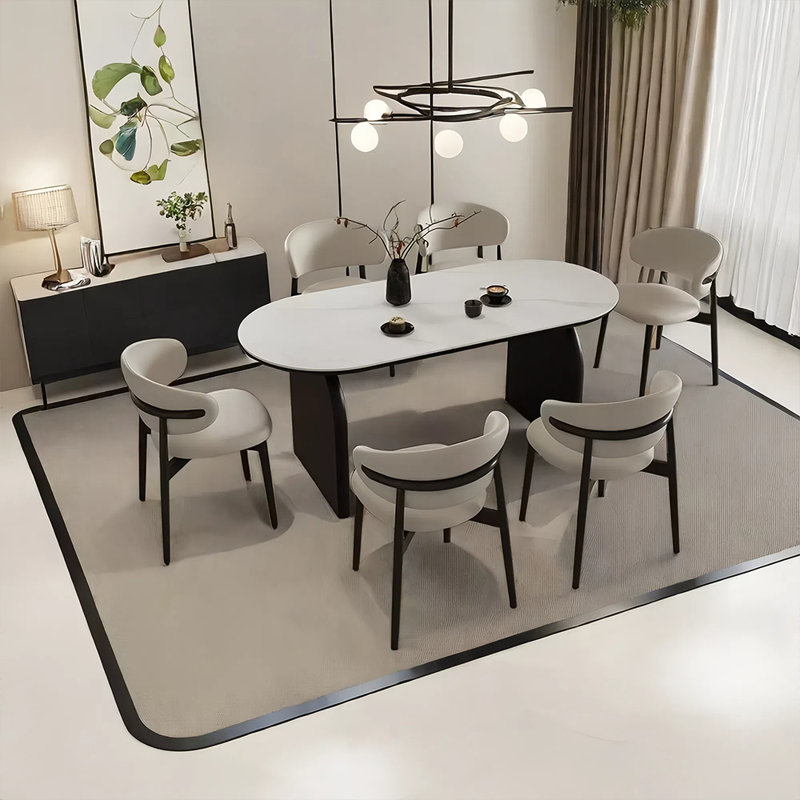 Ensemble de table de salle à manger rectangulaire vintage et chaises, H 29,52 po x L 62,99 po x l 31,49 po