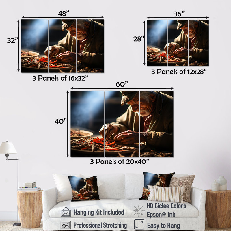 «Cuba Cigar Craftsmanship Expression I», ensemble d'art mural de Cuba, H 40 po x l 60 po