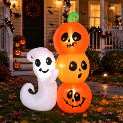 5 ft inflatable Halloween decorative Ghost pumpkin with led lights waterproof