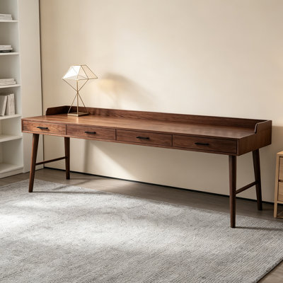 High-end Walnut Solid Wood 4-Drawers Desk