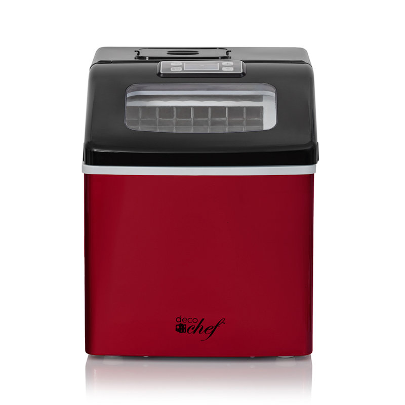Red and Black Portable Electric Countertop Ice Maker, 40 lb Capacity