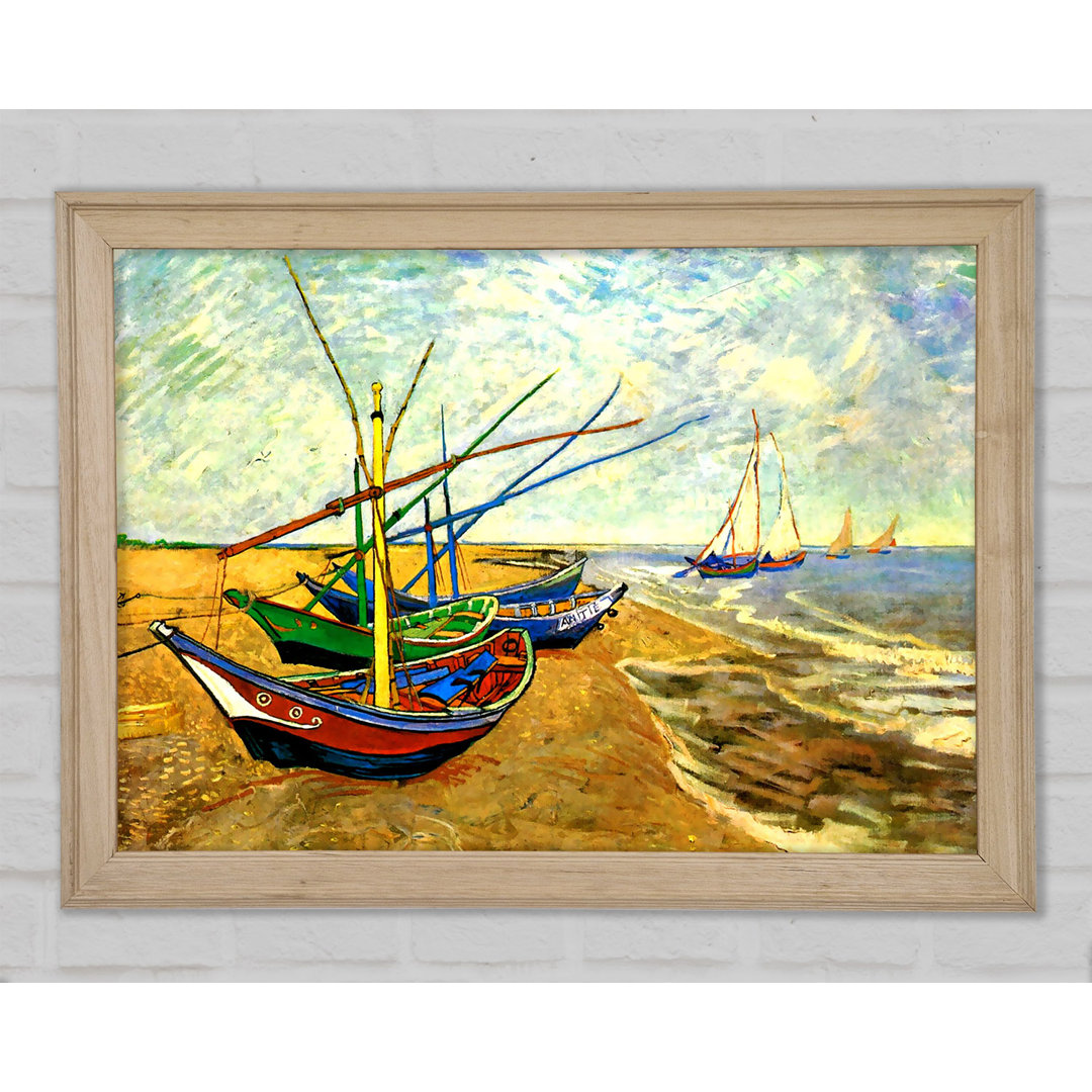 Van Gogh Fischerboote am Strand von Saintes-Maries - Einzelne Bilderrahmen Kunstdrucke