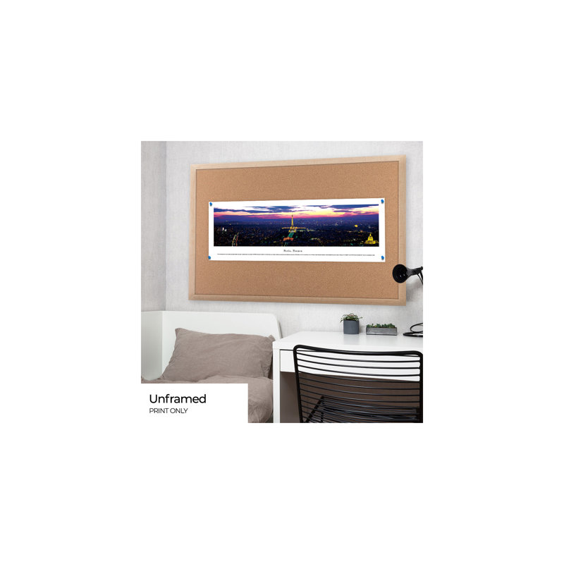 Panoramic Paris Skyline Print in Black and White