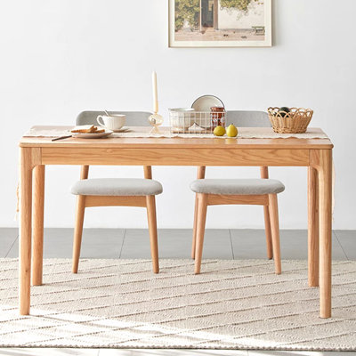 Solid wood rectangular dining table