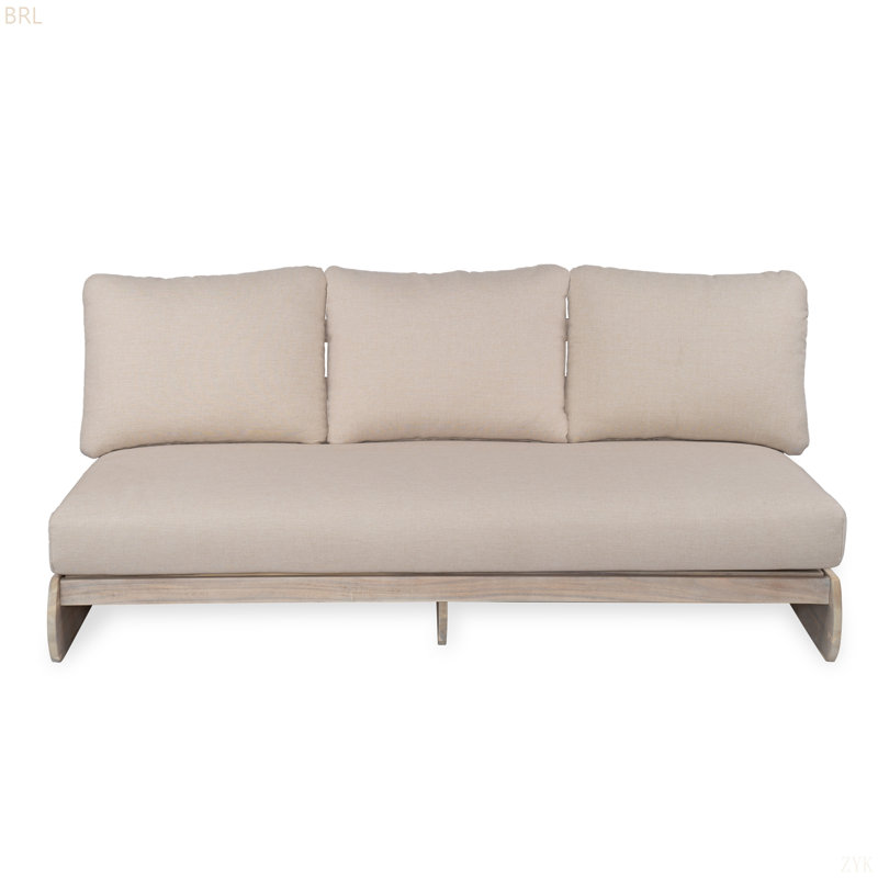 Paresseux d'extérieur 3 places en acacia, Gris antique blanc / blanc cassé