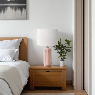 Lampe de table à éclairage moderne ivoire / crème Natalia, H 23,09 po x l 12,87 po x P 12,87 po
