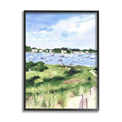 «Coastal Seaside Boats with Reposed Sails» par Melissa Hyatt LLC - Peinture sur toile