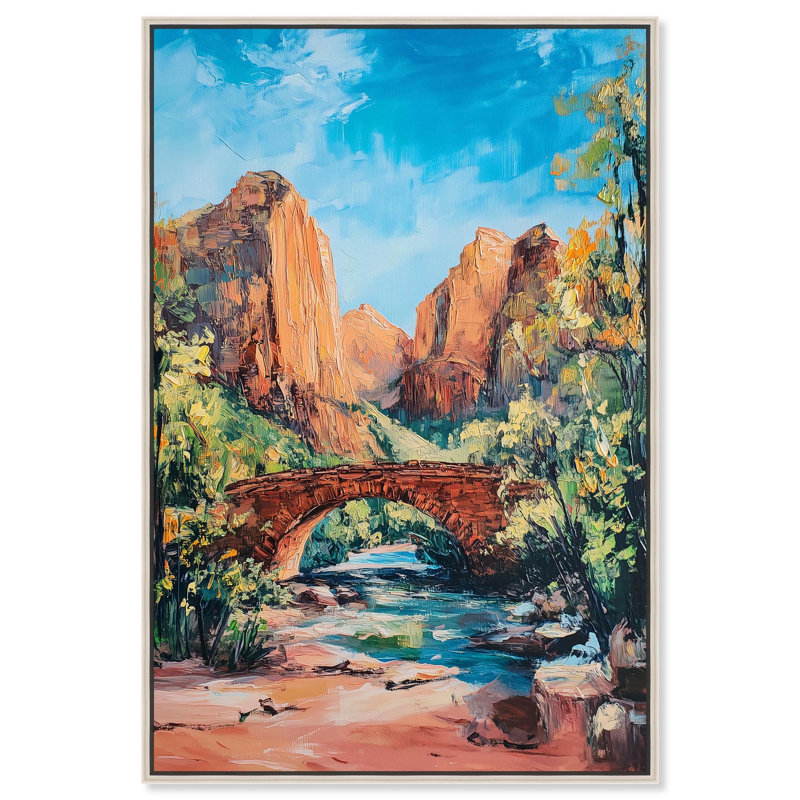 Bridge in Time Canvas by Art Remedy, Black, 16" H x 11" W, Floater Frame
