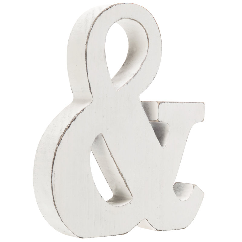 Text & Numbers Letter Block, White